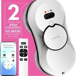 Lilin Robô de Limpeza de Janelas HCR10, Robô Limpa Vidros Controle de APP, 110/220V Bivolt, Pulverização ultrassônica de bico duplo, Equipado com Planejamento inteligente de caminho, Sensor antiqueda