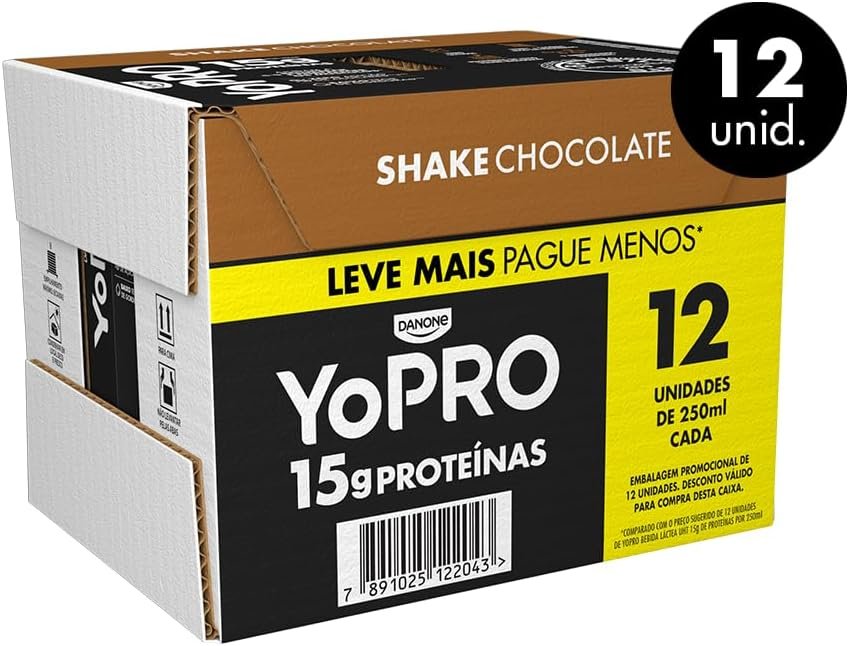 YoPRO Bebida Láctea UHT Chocolate 15g de proteínas 250ml - 12 unidades - Imagem 3