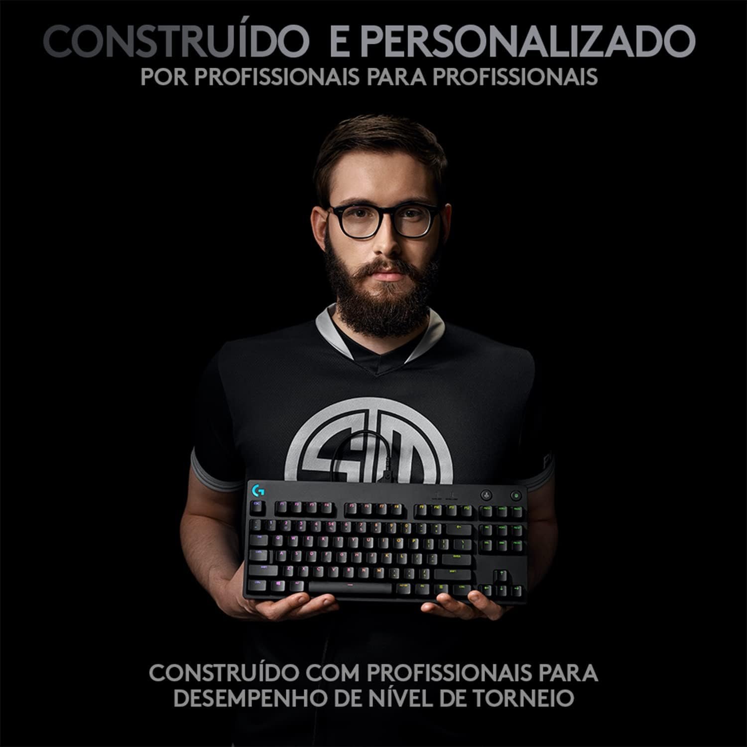 Teclado Mecânico Gamer Logitech G PRO com Layout US, RGB LIGHTSYNC, Design TKL, Cabo Destacável e Switch Exclusivo GX Blue Clicky - Imagem 2