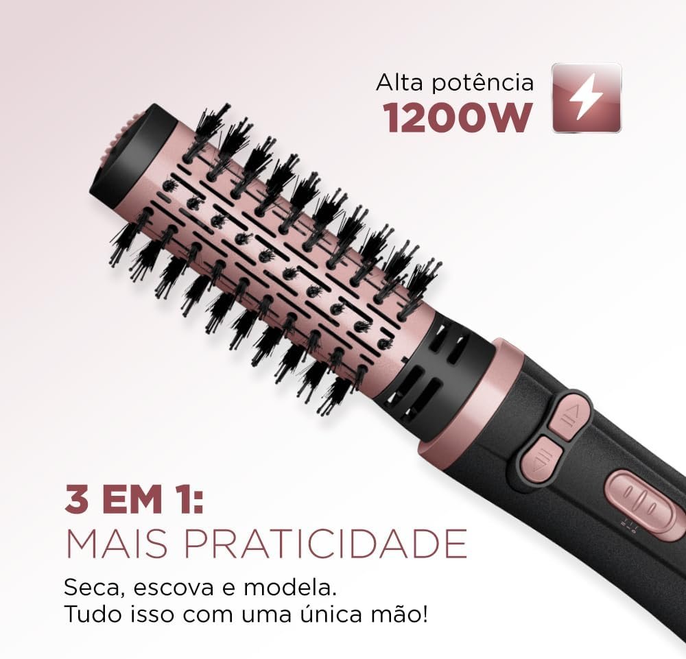 Escova Rotativa, Mondial, Preto/Golden Rose, 1200W, Bivolt - ERB-01 - Imagem 4