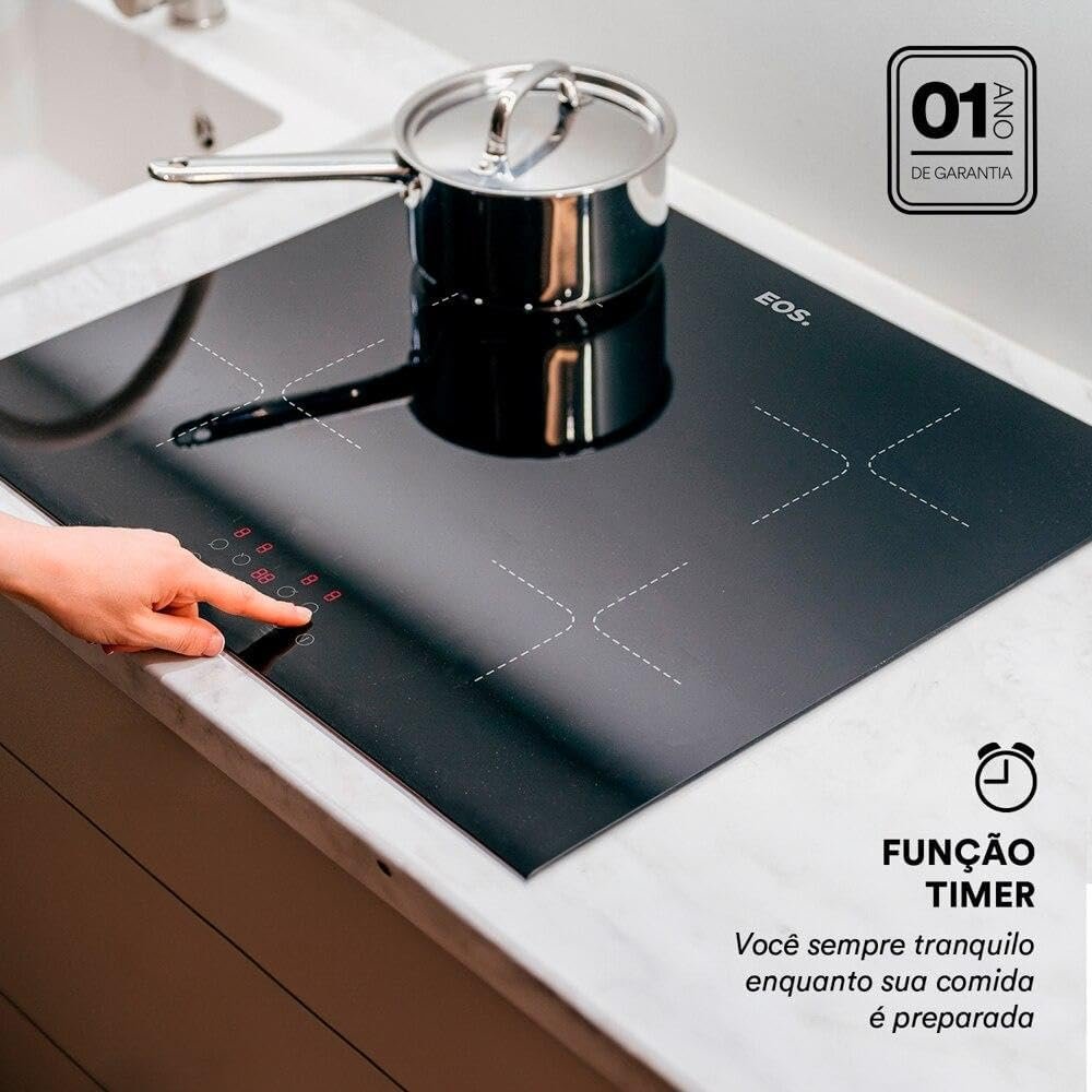 Cooktop de Indução 4 Bocas Eos 7200w Preto Eci04ep2 220v - Imagem 6