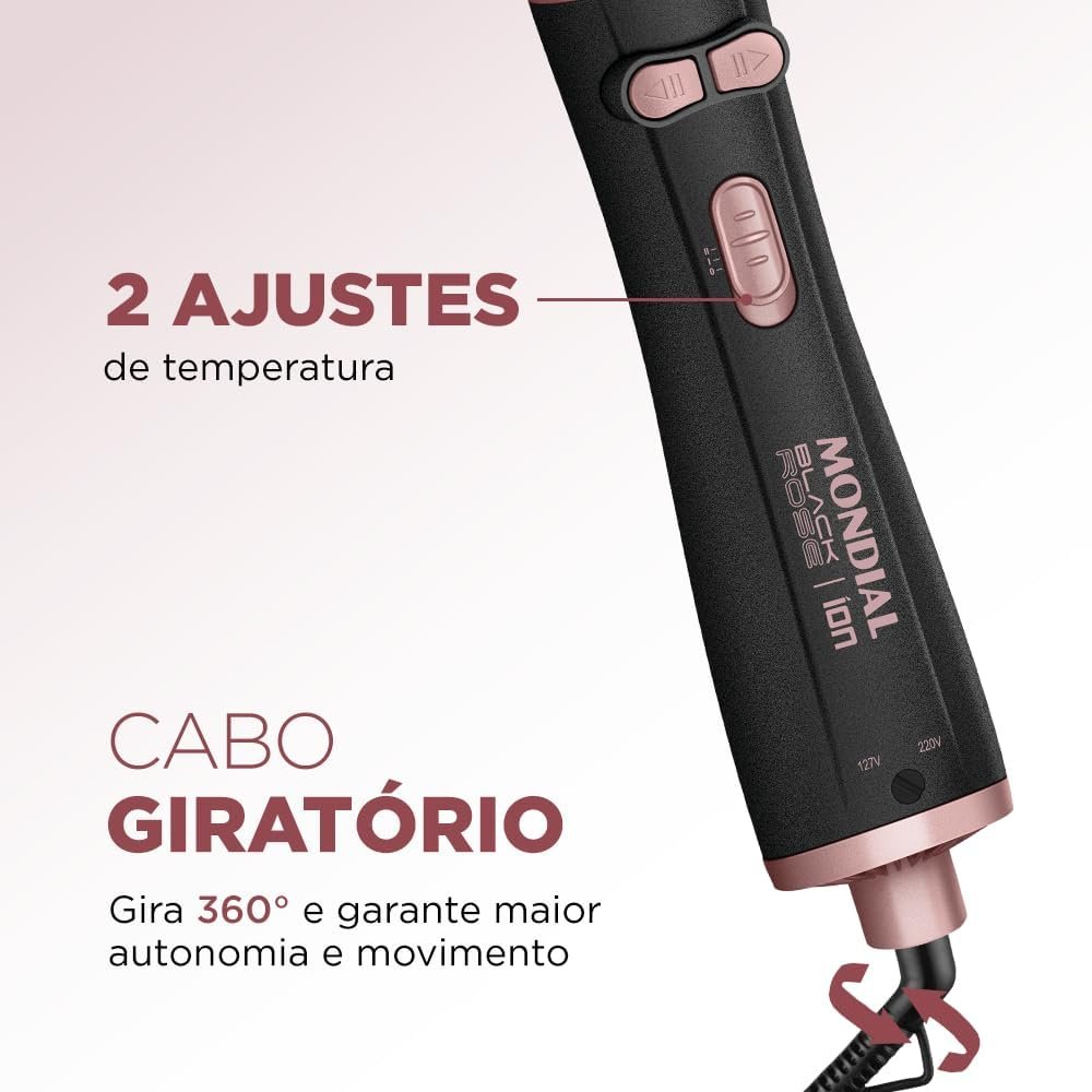 Escova Rotativa, Mondial, Preto/Golden Rose, 1200W, Bivolt - ERB-01 - Imagem 5