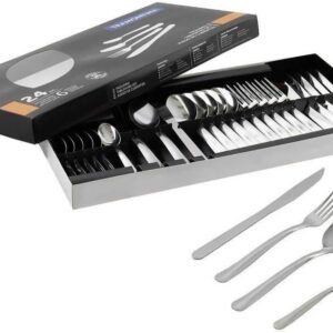 Faqueiro Tramontina Búzios cem Aço Inox com Detalhe 24 Peças