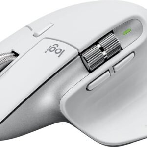Mouse sem fio Logitech MX Master 3S com Sensor Darkfield para Uso em Qualquer Superfície, Design Ergonômico, Clique Silencioso, Conexão USB ou Bluetooth – Cinza Claro