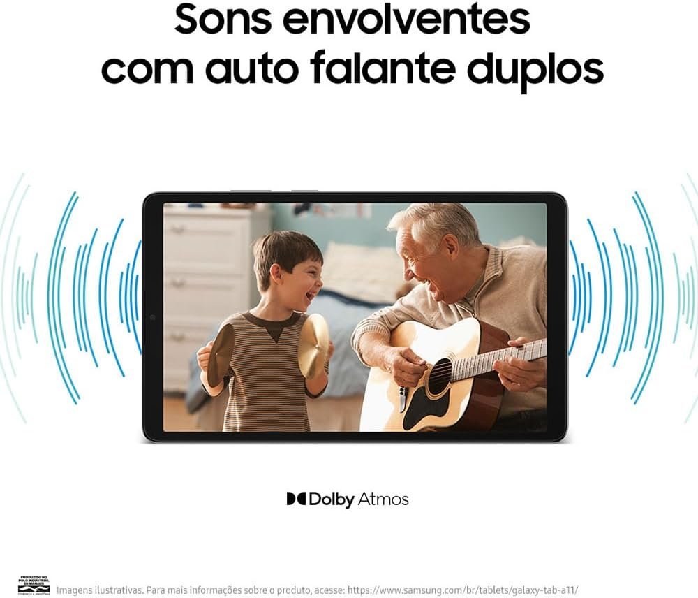 Tablet Samsung Galaxy TAB A11, 64GB, 4GB RAM, Tela de 8.7", Bateria 5.100mAh, Câmera frontal 5MP, Câmera traseira 8MP, WiFi, Android 15 - Imagem 6
