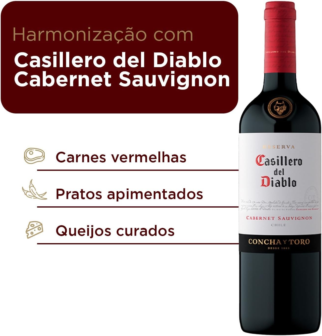 Concha y Toro Casillero Del Diablo Cabernet Sauvignon 750ml - Imagem 3