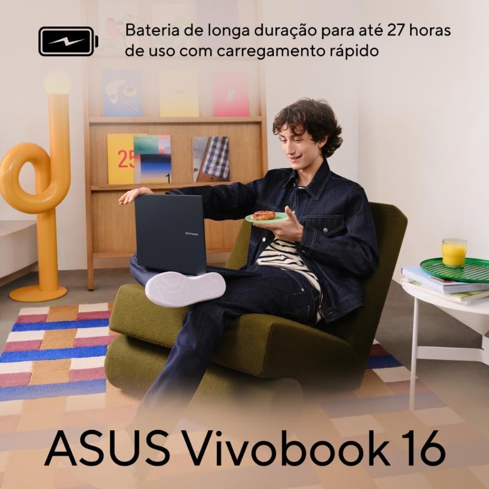 Notebook ASUS Vivobook 16 X1607QA SNAPDRAGON X1 26 100 16Gb Ram 1TB SSD Windows 11 Home Tela 16" FHD Silver - MB092W - Imagem 5