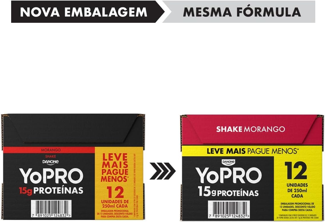YoPRO Bebida Láctea UHT Morango 15g de proteínas 250ml - 12 unidades - Imagem 6