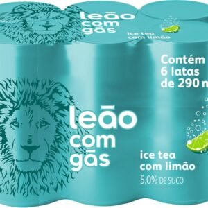 Pack Leão com Gás Ice Tea Zero com Limão 290ml, 6 unidades Pack Leão com Gás Ice Tea Zero com Limão 290ml, 6 unidades