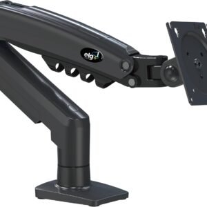 ELG, F80N, Suporte Articulado de Mesa, Pistão a Gás, Design Compacto e Retrátil, Ergonômico, Monitores 17” a 35”, 2kg a 9kg, Preto