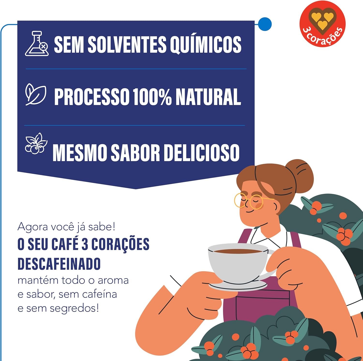 3 Corações Cápsulas de Café Descafeinado, Compatíveis com Nespresso, contém 10 cápsulas - Imagem 5