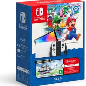 Bundle Nintendo Switch OLED + Super Mario Bros. Wonder + 3 Meses de Assinatura Nintendo Switch Online