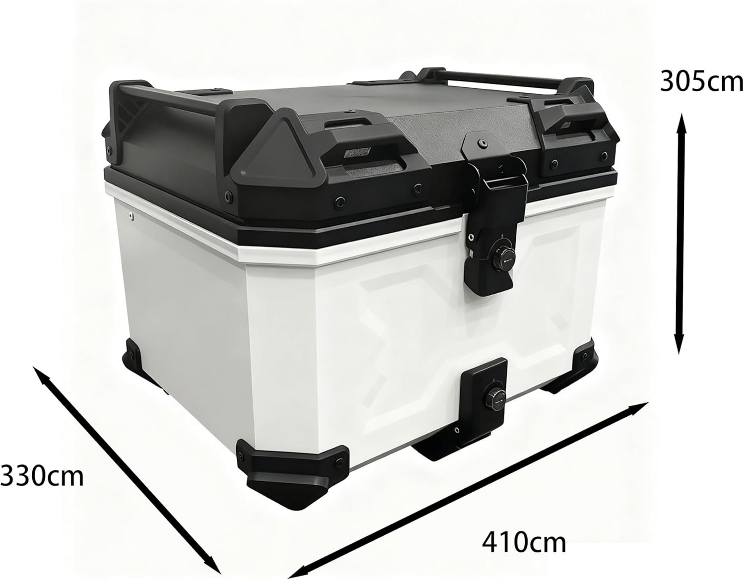 Bau moto de Alumínio de Alta Resistência - Baú Traseiro Universal 45 Litros com Alta Dureza, Impermeável e Antifurto, Capacidade para 2 Capacetes - Imagem 9