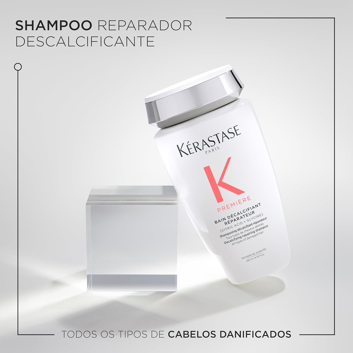 Kérastase Shampoo Première Bain Décalcifiant Réparateur, Todos os tipos de cabelos danificados, Reparador descalcificante, Neutraliza a quebra, Com Ácido cítrico e Glicina, 250ml - Imagem 3