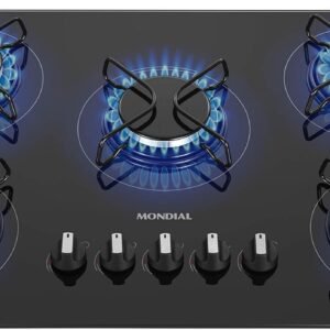 MONDIAL Cooktop a Gás, 5 Bocas, Preto/Inox, Bivolt – CTG-02