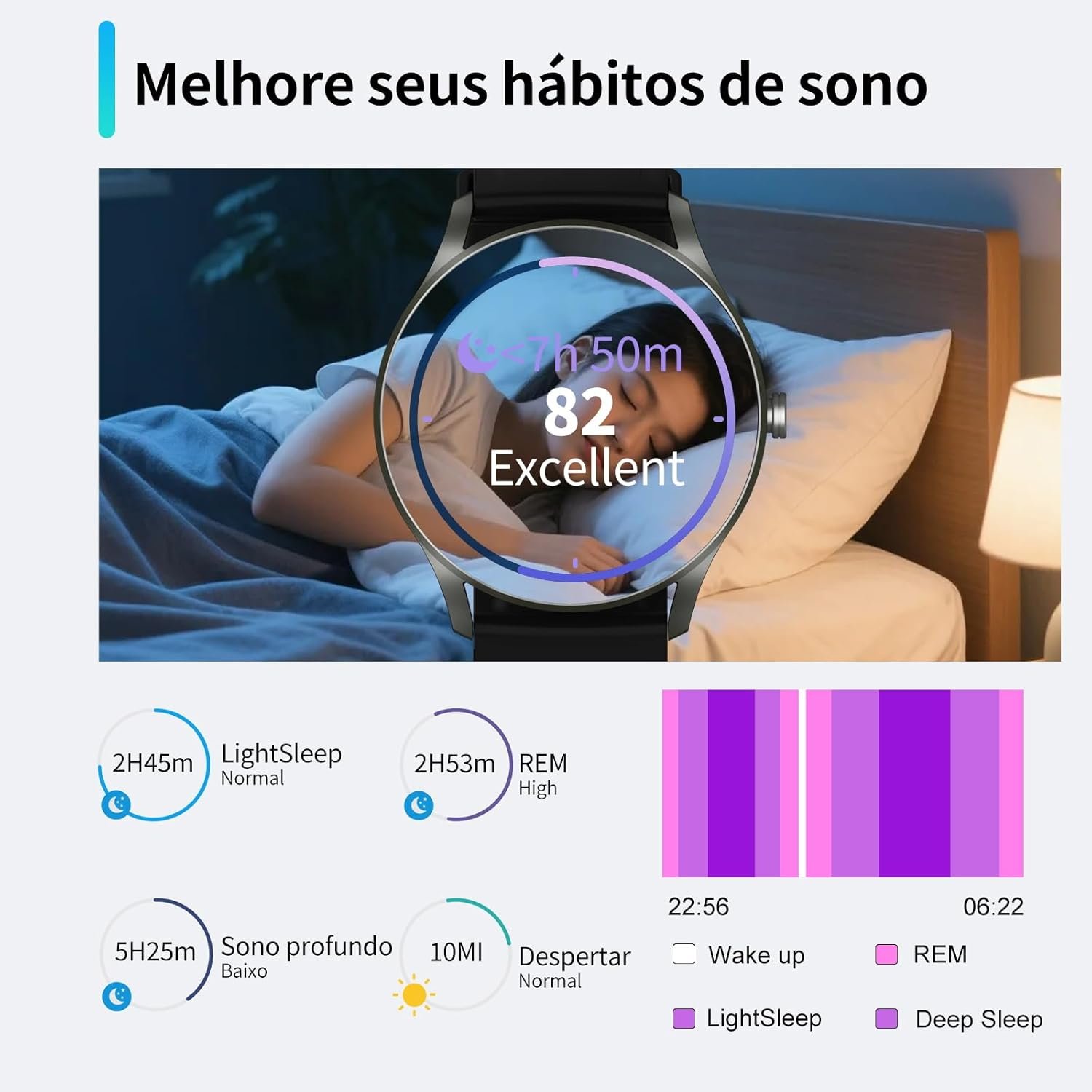 Smartwatch PEJE Relógio Smartwatch com Pulseira Extra - Tela Touch HD 1.28",À Prova d'Água IP68,Faz Chamadas Bluetooth,123+ Modos Esportivos,Bateria de 5-7 Dias,Compatível com iOS/Android.(Preto) - Imagem 6