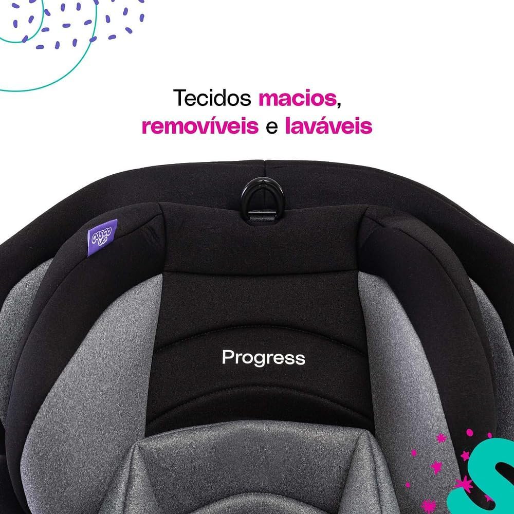 Cosco Kids, Cadeirinha Progress, 0 a 36kg, Cinza Mescla - Imagem 8