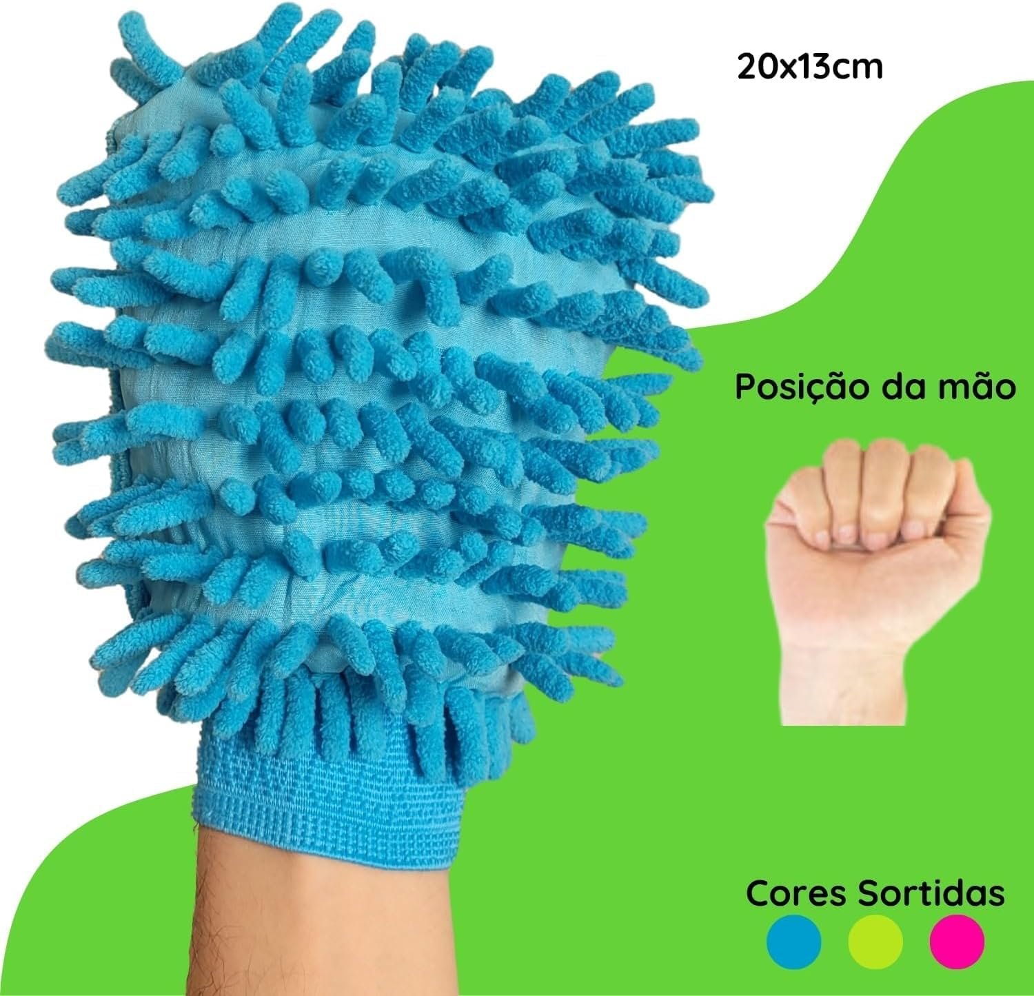Kit 2 Luva de microfibra para lavagem de carro, pacote com 2 unidades sem fiapos, luva de microfibra de chenille premium, escova de lavagem de carro -Vende Mais - Imagem 7