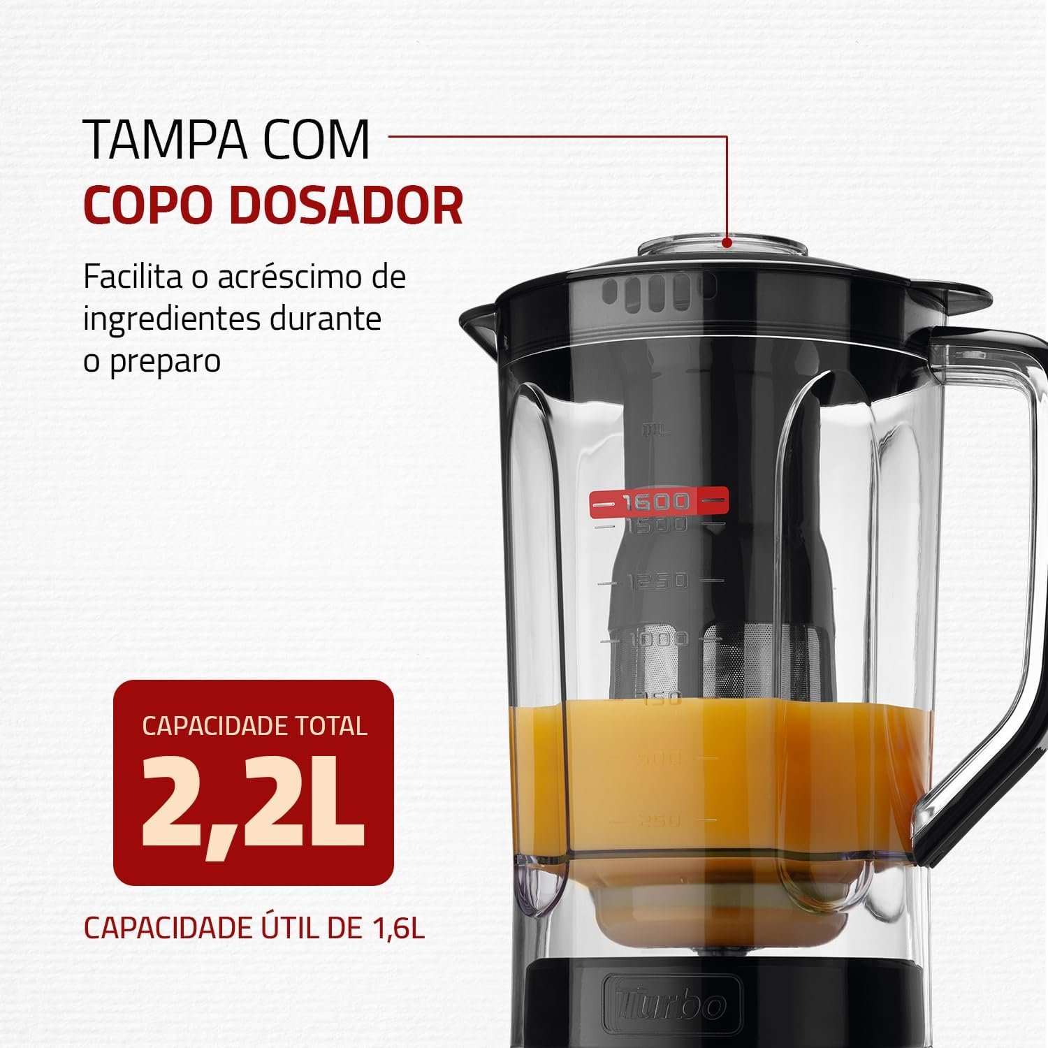 MONDIAL Liquidificador Turbo Power, Preto, 550W, 110V - L-99 FB - Imagem 5
