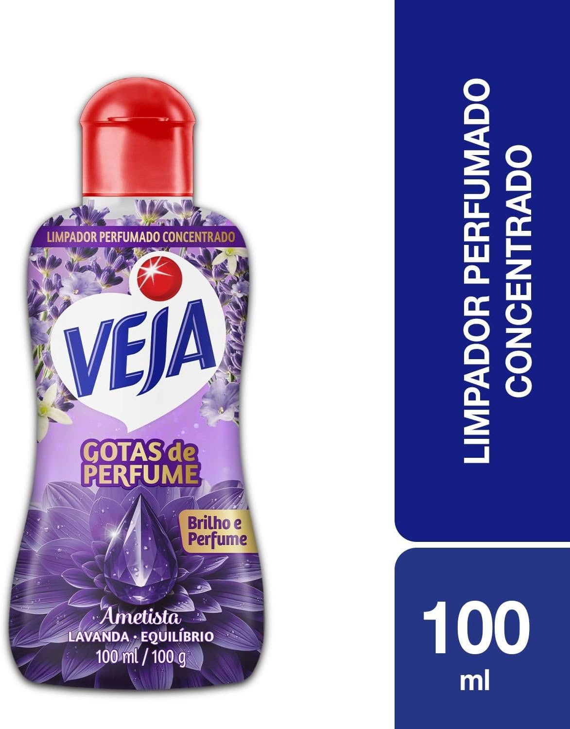 Veja Gotas de Perfume Ametista Lavanda Limpador Perfumado Concentrado 100 ml - Imagem 2