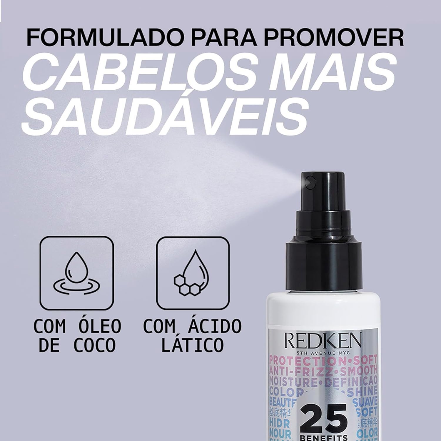 Redken One United, Leave-in Multibenefícios, Fórmula Livre de Sulfatos e Parabenos, Tratamento com Proteção Térmica até 230°C para Todos os Tipos de Cabelos - Imagem 4