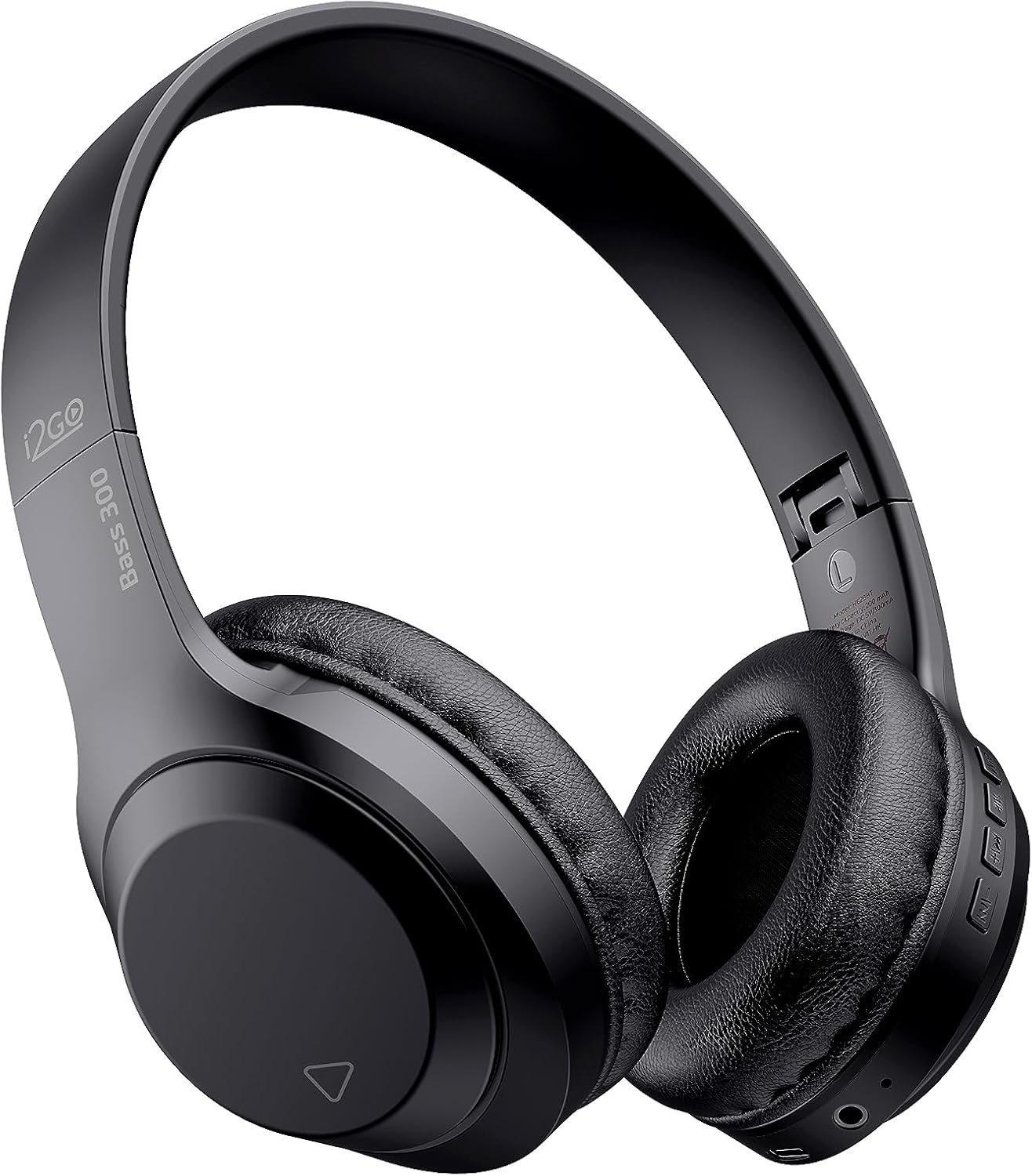 I2GO, Headphone Bass 300, Bluetooth, Microfone Integrado, Controle Multimídia, Até 10h de bateria, Tecnologia Dual Connect, Entrada cabo auxiliar P2 (incluso), Dobrável, Preto - Imagem 2