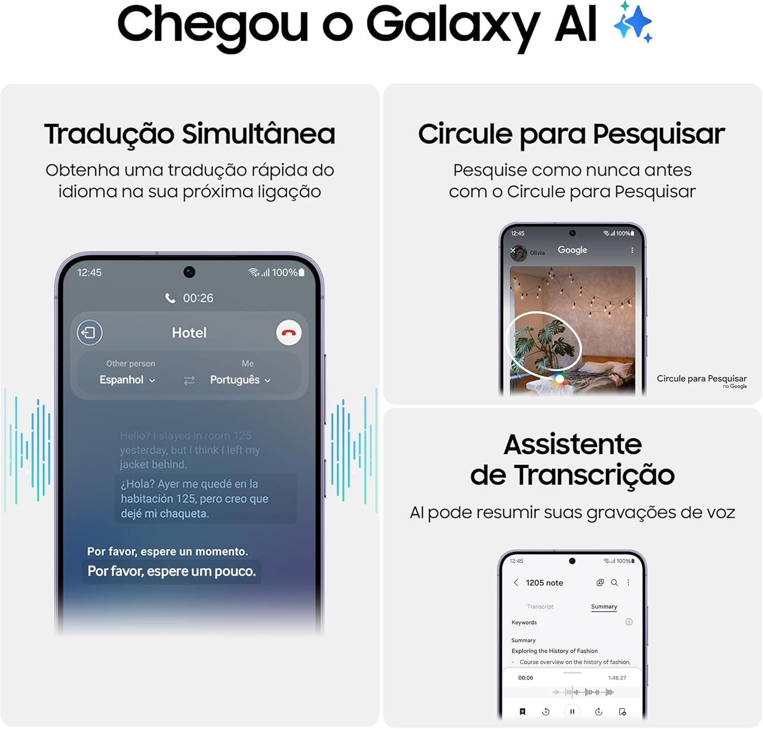 Smartphone Samsung Galaxy S24, Galaxy AI, Selfie de 12MP, Tela de 6.2" 1-120Hz, 256GB, 8GB RAM - Preto - Imagem 3