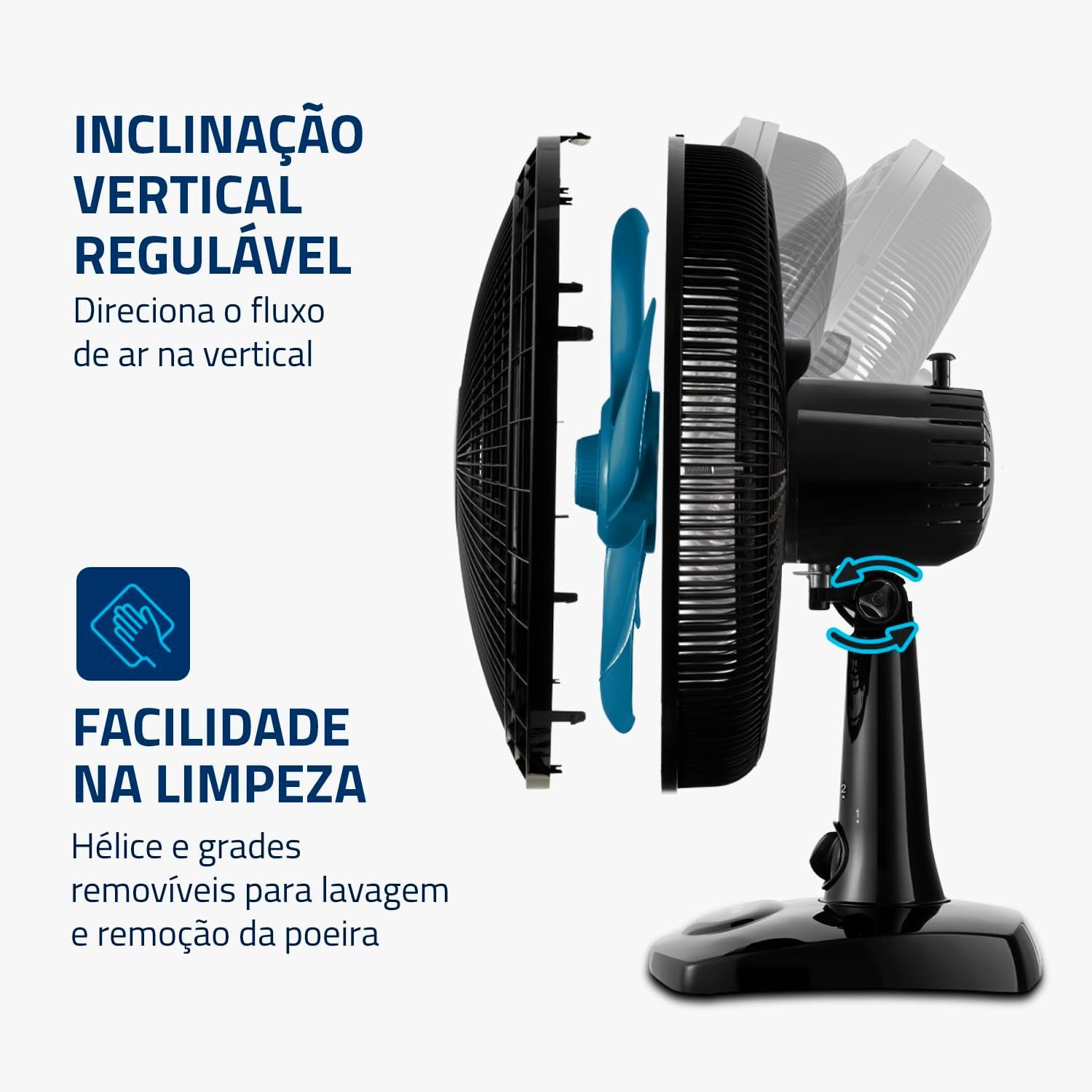 Ventilador de Mesa Mondial 110V, 30cm, 6 pás, Super Power - VSP-30-AP - Imagem 4