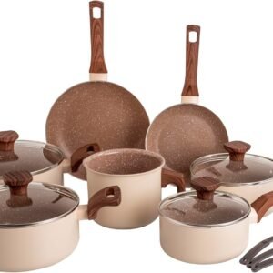 Mimo Style, Conjunto de Panelas com 10 Peças Indução Crema Cook Mimo Style, Conjunto de Panelas com 10 Peças Indução Crema Cook