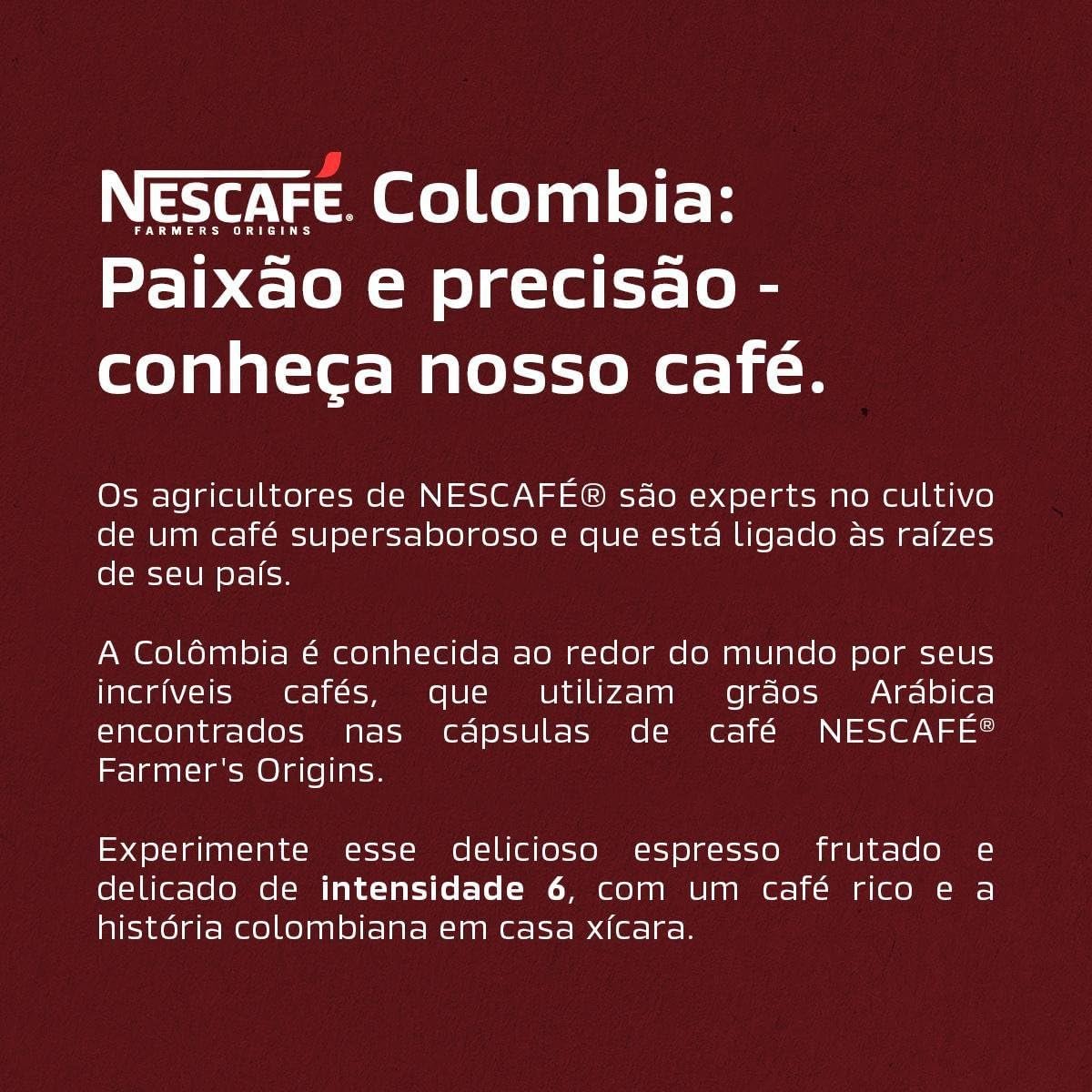Café em Cápsula Compatível com Nespresso Nescafé Farmers Origins Colombia 10 Cápsulas - Imagem 8