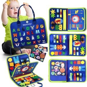 Placa de Montessori Sensorial para Crianças Brinquedo Educativo (Azul)