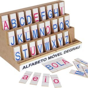 Carlu Brinquedos – Alfabeto Móvel Degrau Jogo de Tabuleiro, 4+ Anos, Multicolorido, 1204