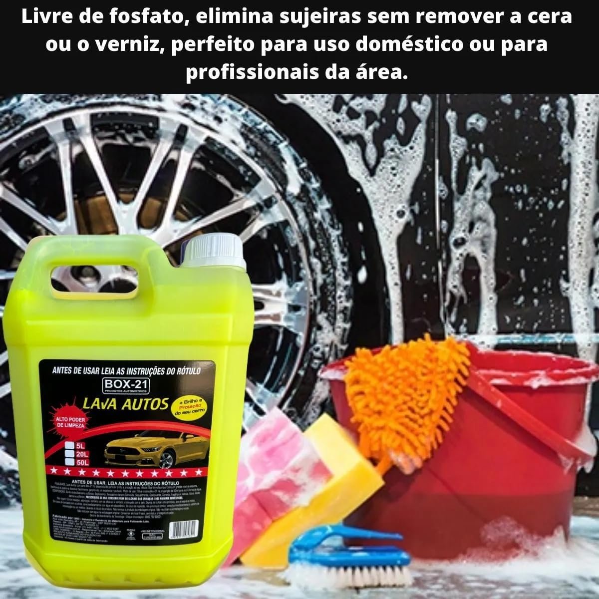 Shampoo Automotivo Detergente Carro Moto Com Cera 5 Litros - Imagem 3