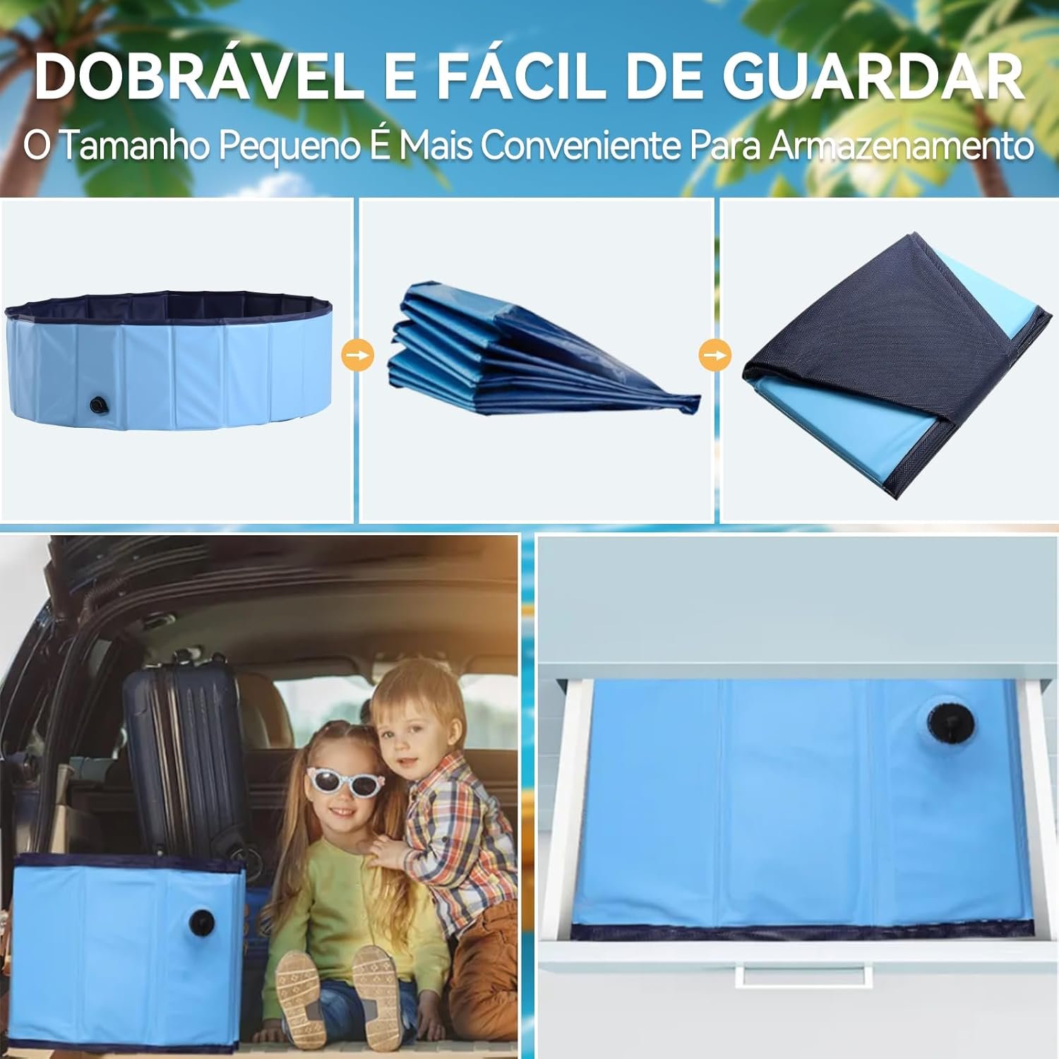 340 Litros Piscina Infantil, Piscina Chafariz Hidromassagem Inflavel, Banheira Dobravel Infantil para e Cães (120 * 30cm) - Imagem 2