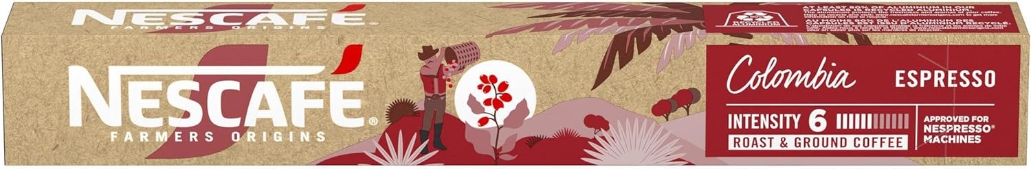 Café em Cápsula Compatível com Nespresso Nescafé Farmers Origins Colombia 10 Cápsulas