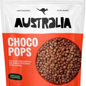 Hart’s Natural ChocoPops Australia Chocolate | Cereal Matinal Sem Adição de Açucar, Sem Glúten, Sem Lactose, Vegano | 100% Natural | Alto em Fibras | 200g