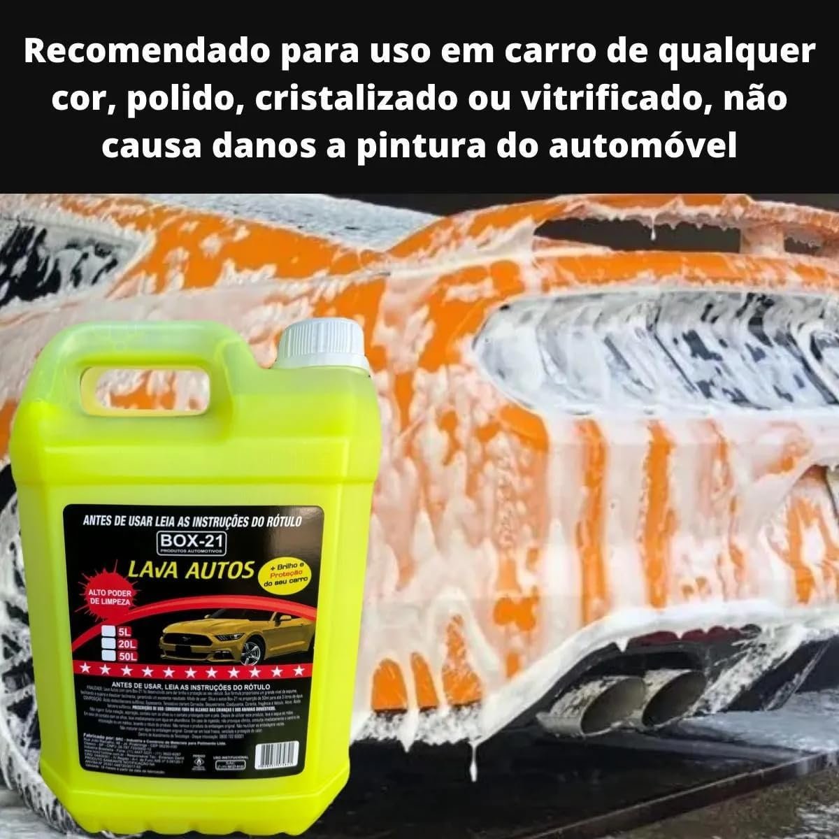 Shampoo Automotivo Detergente Carro Moto Com Cera 5 Litros - Imagem 2
