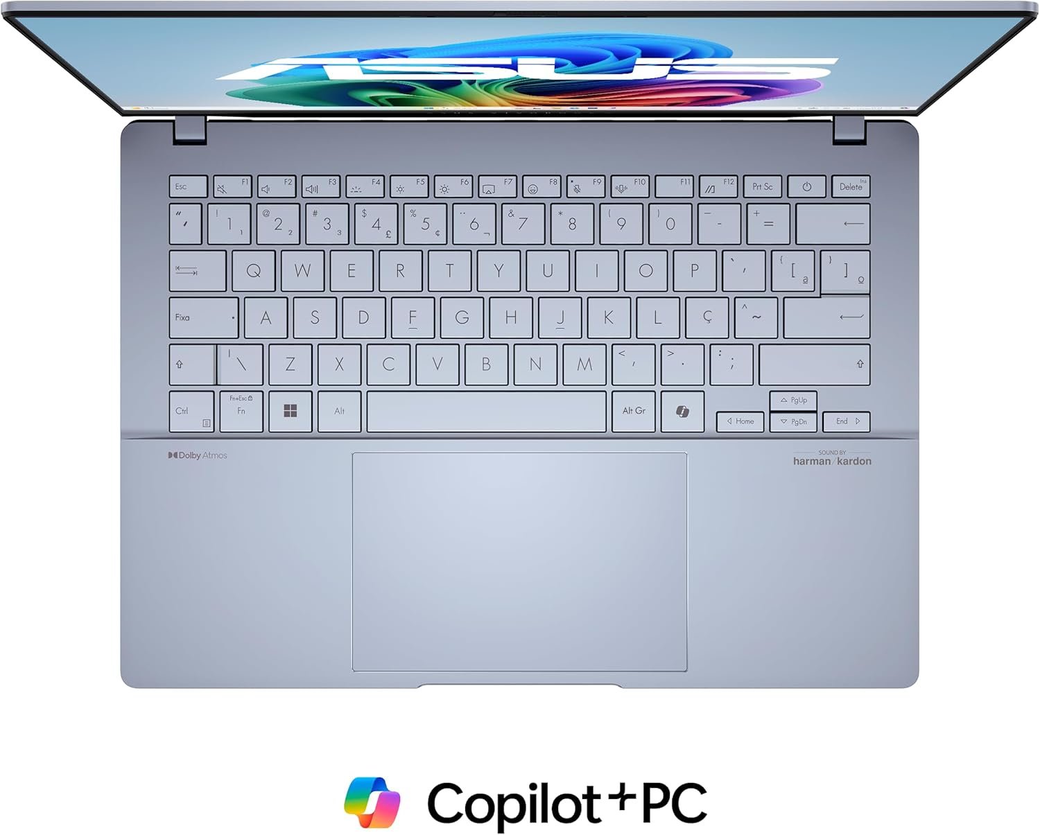 Notebook ASUS Vivobook S 14, Core Ultra 7, 32 GB, 1.0 TB SSD, W11 Home, Tela 14.0'' OLED, Mist Blue - S5406SA-PP097W - Imagem 13