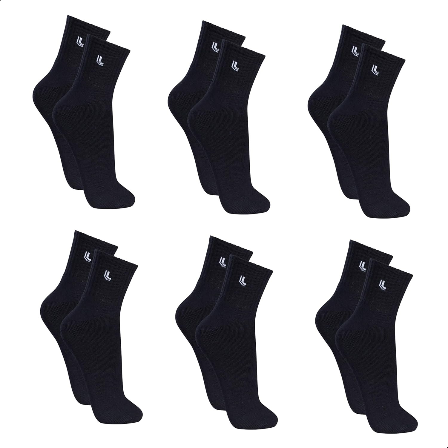 Kit 6 Pares Meias Lupo 3245 Cano Médio Algodão - Sortido