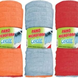 Pano de Chão Pacote 3 Cores Mistas em Microfibras 48x58cm