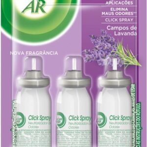 Aromatizador Bom Ar Click Spray Refil Leve 3 Pague 2 Campos de Lavanda