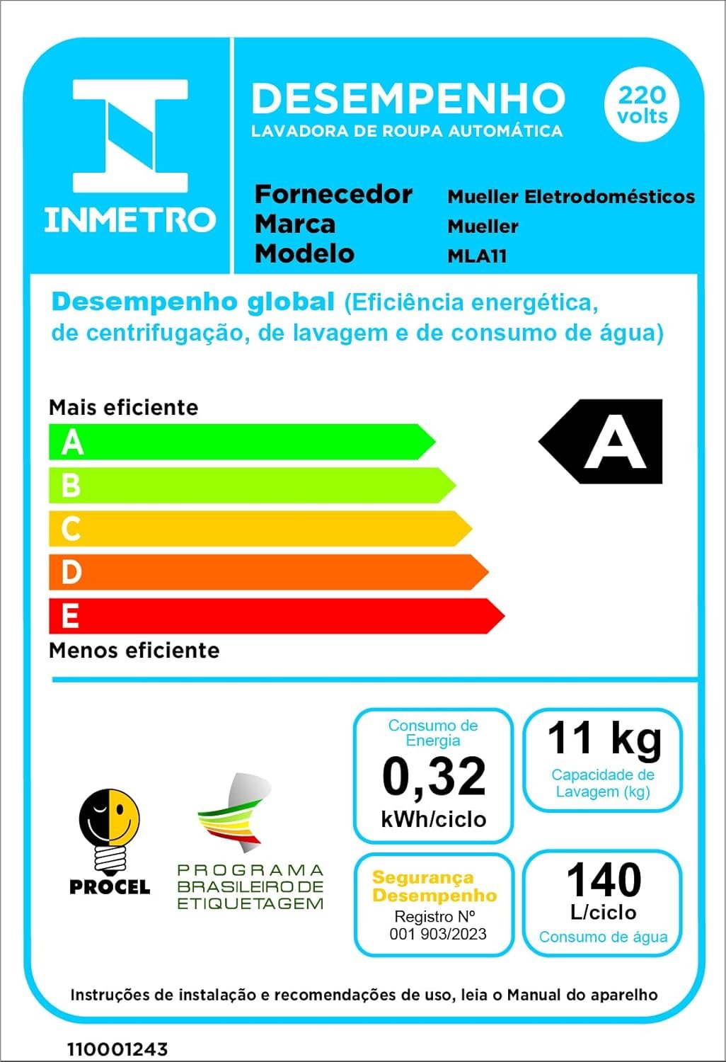 MAQUINA DE LAVAR MUELLER 11 KG COM CICLO RÁPIDO MLA11 (127, VOLTS) - Imagem 9