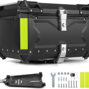 Baú Moto Bauleto 65 Litros Modelo Universal, Bau para Moto de Alumínio, Baú para Moto, Bau Moto Traseiro, Bauleto Impermeável