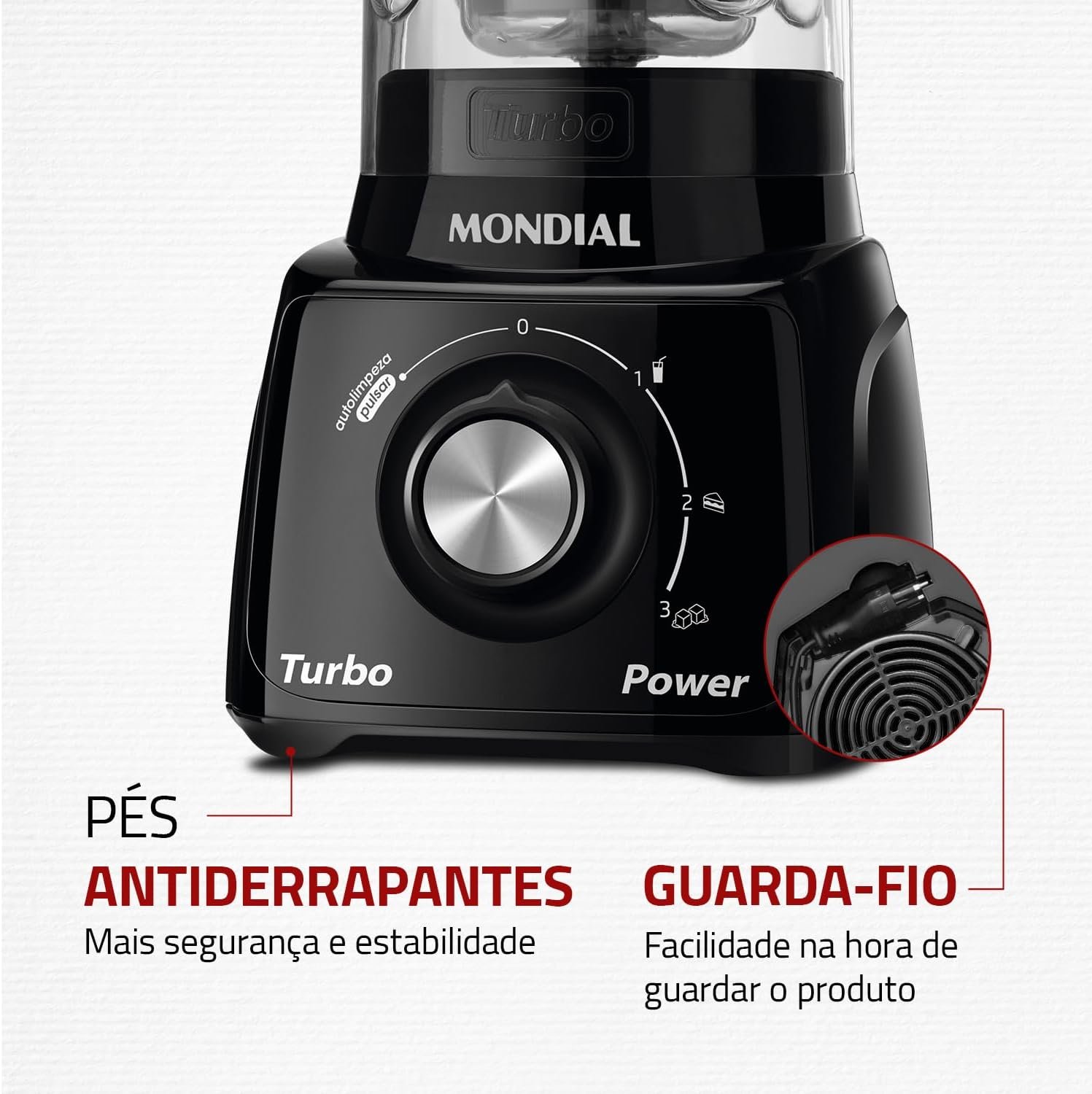 MONDIAL Liquidificador Turbo Power, Preto, 550W, 110V - L-99 FB - Imagem 7
