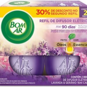 Bom Ar Difusor Elétrico Lavanda e Gerânio Refil 2 unidades 16ml