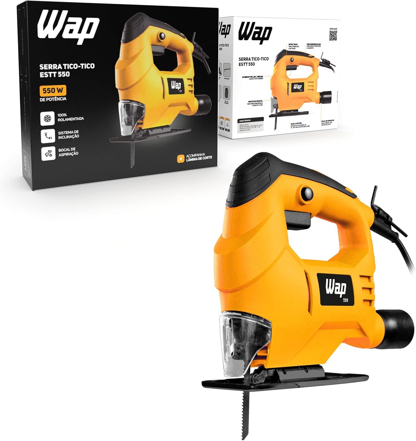 WAP Serra Tico Tico ESTT 550 Ferramenta para Cortar Madeira Aço e Polímeros, com Bocal de Aspiração 550W 127V - Imagem 9