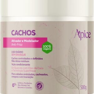 Ápice Ativador e Modelador de Cachos | Hidratação, Definição e Controle de Frizz para Cabelos Cacheados e Crespos | 500g