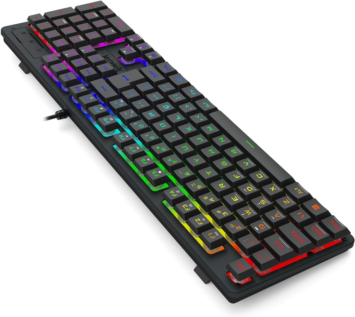 Teclado Membrana Gamer Redragon Netherbane Iluminação Rainbow Preto ABNT2 K521-R PT - Imagem 2