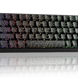 ATTACK SHARK X68MAX HE Teclado gamer de alumínio com fio de gatilho rápido,precisão de 0,005 mm,interruptor magnético de efeito Hall,taxa de pesquisa de 8000 Hz,latência de 0,08 ms,RGB(Contorno Preto)