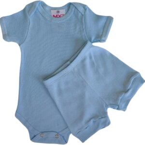 Kit Conjunto Body Short Tapa Fralda Bebê Liso Menino Menina Manga Curta Antialérgico Malha Algodão Canelado MXC BRASIL